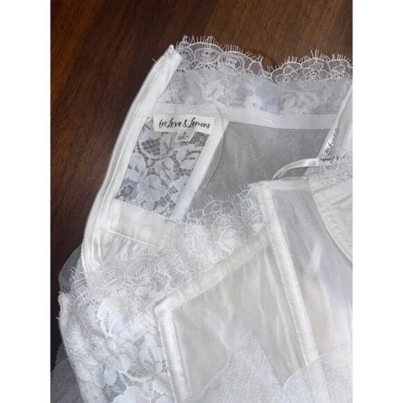 For Love & Lemons X REVOLVE Bustier Gown in White Small New Lace Wedding Dress - Picture 10 of 17